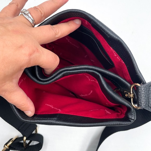 Hammitt Duke Black Leather Crossbody Bag *READ* Gold Studs Adjustable Strap - Picture 10 of 12